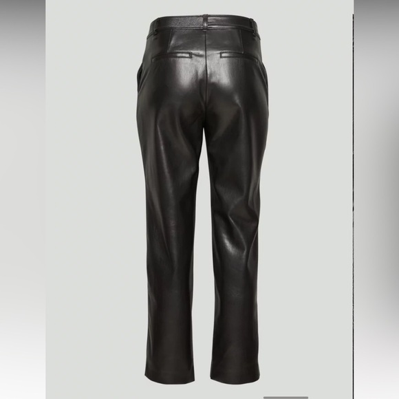 Aritzia Babaton Command Cropped Vegan Leather Pants Sz 10 Mid Rise Black - Picture 6 of 14
